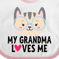thumbnail image 4 of Inktastic Grandma Loves Me Girls Baby Bib, 4 of 4