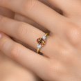 thumbnail image 4 of Gem Stone King 2.00 Ct Ecstasy Mystic Topaz White Created Sapphire 18K Yellow Gold Plated Silver Ring, 4 of 6