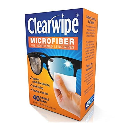ClearWipe Microfiber Wipes, White, 40 Count
