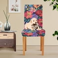 thumbnail image 4 of Yayeee 4 Pack Dining Chair Covers Stretch Parson Chairs Slipcovers Seat Protector, Serene Floral Pattern, 4 of 6