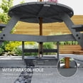thumbnail image 4 of Outsunny Picnic Table Bench Set with Umbrella Hole for 6 People Grey, 4 of 10