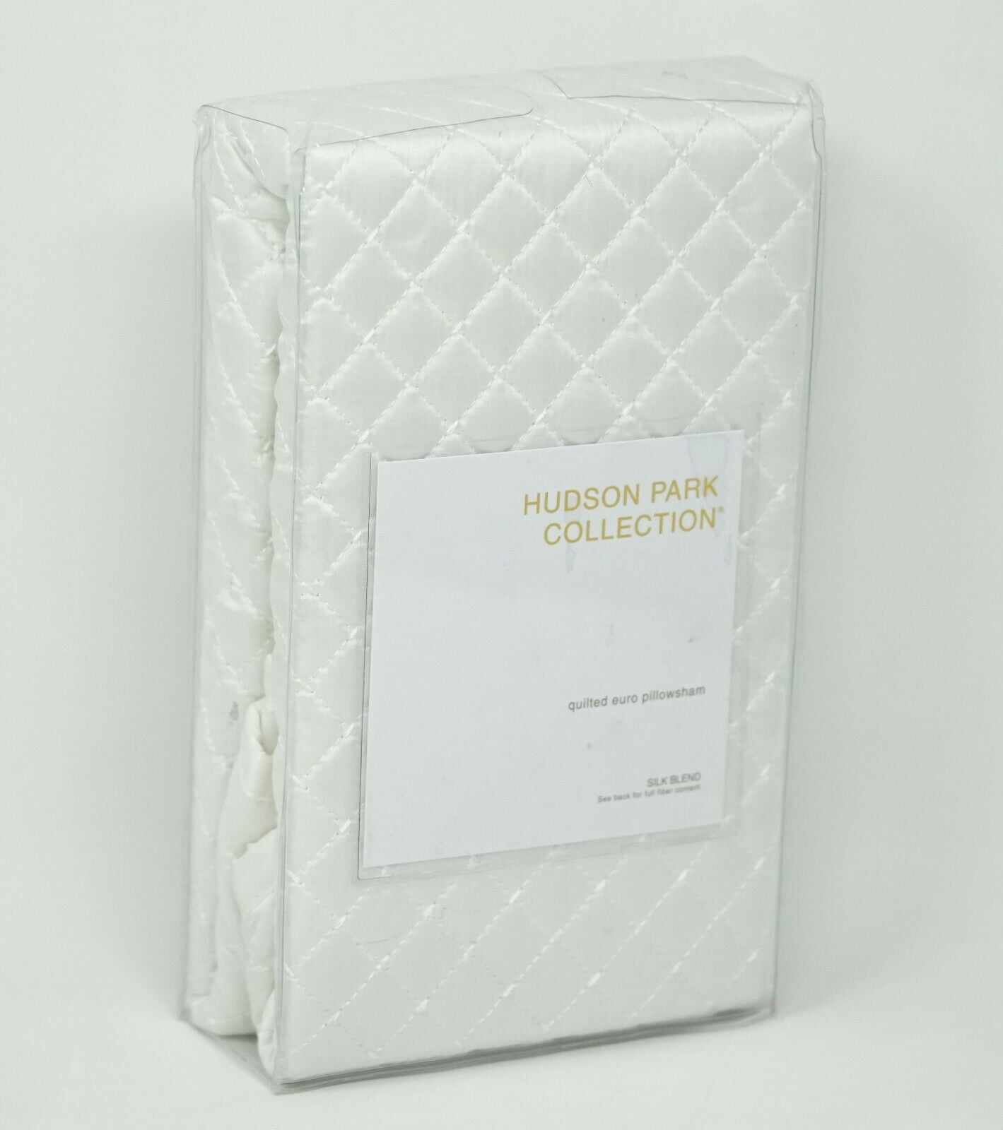Hudson Park Collection Cotton & Silk Diamond Embroidered Pillow Sham KING Ivory 