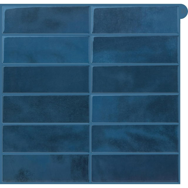 AdoDecor Peel and Stick Subway Tile Backsplash, Blue, 12" x 12", 10 Sheets, Waterproof, Heat Resistant, Easy DIY, Smooth Surface