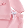 thumbnail image 6 of Staki Girls Sweatsuits Toddler Bell Bottom Outfit Baby Girl Valentines Day Clothes Waffle Knit Sweatshirt Flare Pants Set 0-24M 2-3T(Pink,6-12 Months), 6 of 6