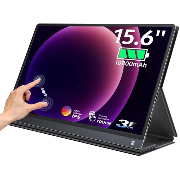 Portable Monitor Touch Screen, Built-in 10500mAh Rechargeable Battery, UPERFECT 15.6 FHD HDR 1080P Portable Laptop Monitor for Laptop Mackbook PC Phone Xbox Switch PS4 PS5