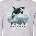 thumbnail image 4 of Inktastic Orca Whale Jumping Homer Alaska Scenic Long Sleeve Youth T-Shirt, 4 of 5