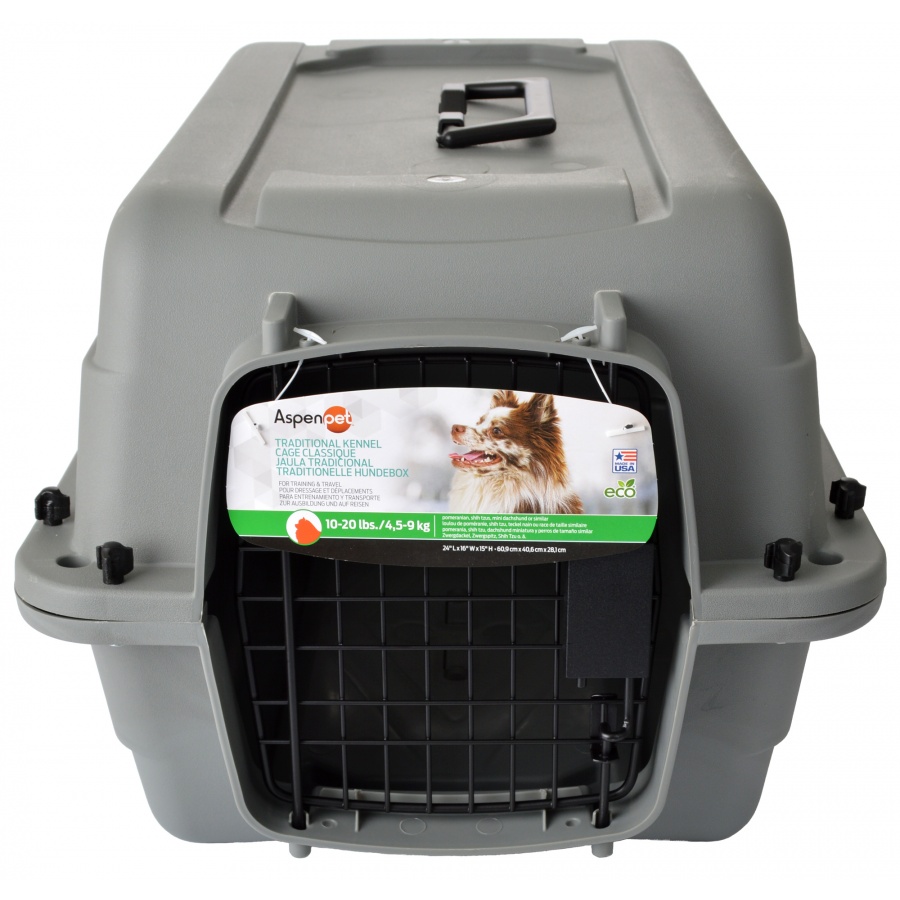 Aspen Pet Traditional Pet Kennel Gray Dogs 1020 lbs (24"L x 16"W x