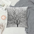 thumbnail image 2 of JEUXUS  Tree Throw Pillow Cushion Cover, Old Withered Oak Crown Without Leaves Tree Branches Rustic Theme Illustration, Decorative Square Accent Pillow Case, Charcoal Grey, 2 of 5