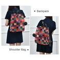 thumbnail image 4 of FORMRS Women's Travel Backpack Purse Anti-Theft Hidden Pockets Casual Shoulder Bag, Red and Purple Plaid Pattern, 4 of 7