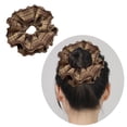 thumbnail image 2 of Antique Hair Scrunchie Coffee Checkered Pattern Breathable Lace Hairtie Nonslip Design Women Girl Hair Styling Accessory, 2 of 9