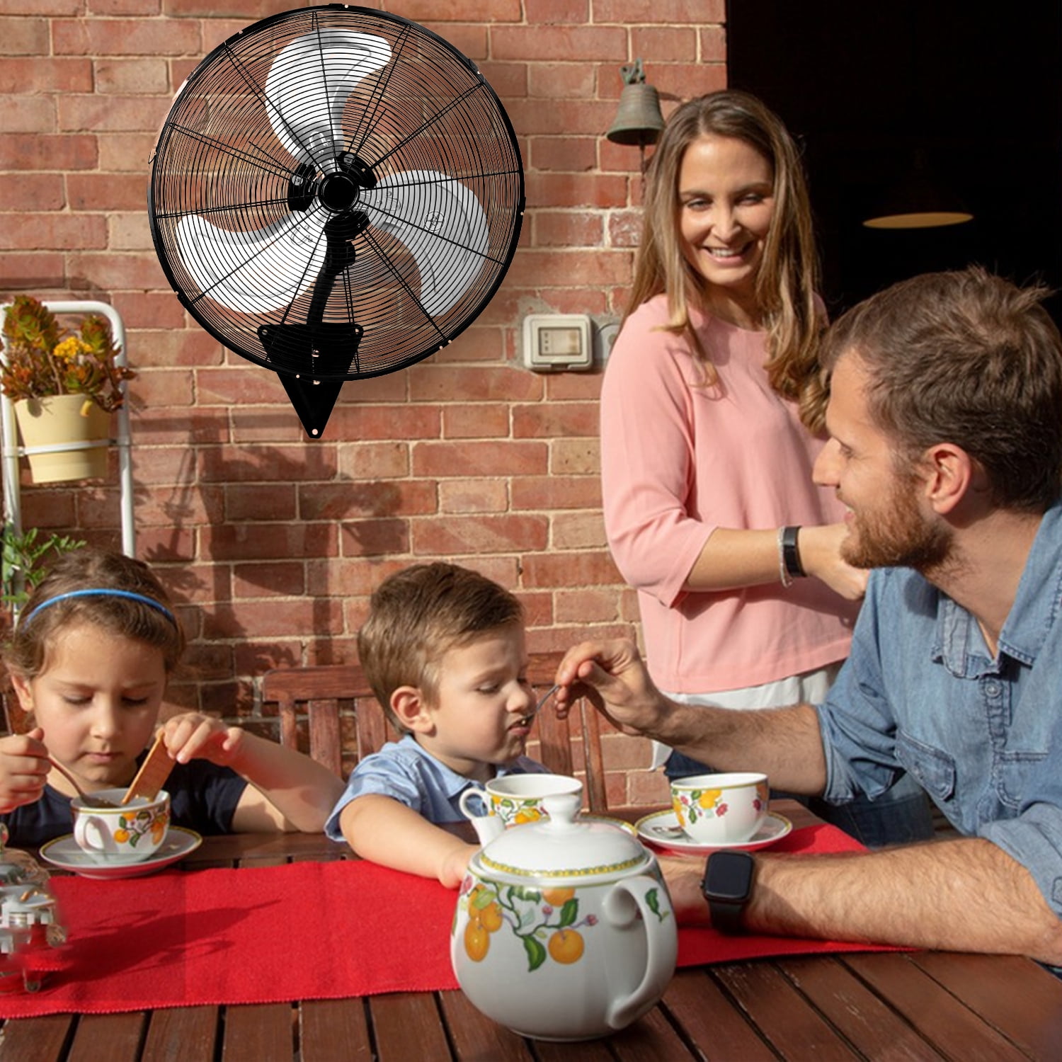 24” Wall Mount Fan 8000 CFM High Velocity Industrial Heavy Duty Fan with 3-Speed Oscillating Commercial Use for Warehouse, Garage, Factory, Black