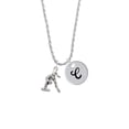 thumbnail image 2 of Delight Jewelry Silvertone Gymnast Balance Beam Silvertone Script Initial Disc - C - Charm Necklace, 20"+3", 2 of 4