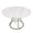 White & Gold, variant on AENKYO 43"-59" Expandable Round Dining Table with Storage, Walnut Top & Black Hourglass Metal Base, Seats 4-6