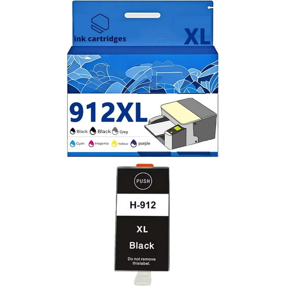 912XL 912 Ink Cartridges Compatible for HP 8012 8014 8015 8017 8022 8023 8024 8025 Inkjet Printers, Leak-Proof Design Crisp Printing