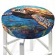 thumbnail image 3 of Balery Colorful Underwater Sea Turtle Fundas de asiento para taburete de bar redondo de tela de terciopelo ajustables que protegen de arañazos y manchas para sillas de 14 a 17 pulgadas.-14 inch, 3 of 7