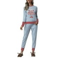 thumbnail image 1 of FASHIONWT Women Loungewear Christmas Floral Print Stitching Homewear Set, 1 of 3