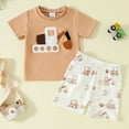 thumbnail image 2 of CZHQWE Boys Clothes 3T Size 5 Boys Clothes Toddler Boy Clothes Kids Summer Outfits Shirt Short Sets Yellow 3-6 Months, 2 of 7
