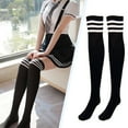 thumbnail image 3 of VONKY Girls Over Knee Socks Thigh High Thick Stripe Stocking, 3 of 9