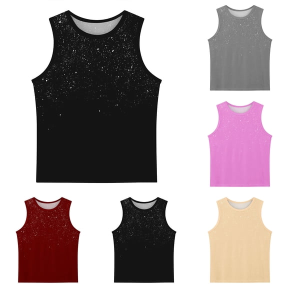 Einccm Kids Star Print Sleeveless Camisole, Soft Cotton Blend Casual Sporty Fit Top, Comfortable Breathable Fabric for 3-15 Years, Ideal for Daily, Party and Photoshoot Wear