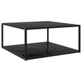 thumbnail image 1 of vidaXL Table Basse Noire 80x80x35 cm Verre Trempé, 1 of 4