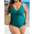 thumbnail image 3 of Asoul Plus Size Swimsuit for Women Scalloped Tummy Control One Piece Bathing Suits Ruched V Neck Swimwear, 3 of 7