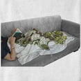 thumbnail image 6 of Hamsa Soft Flannel Fleece Throw Blanket, Natural Elements Inspired Hamsa Hand with Branch and Leaf Nature Harmony, Cozy Plush for Indoor and Outdoor Use, 50" x 60", Green White Brown, by Ambesonne, 6 of 6