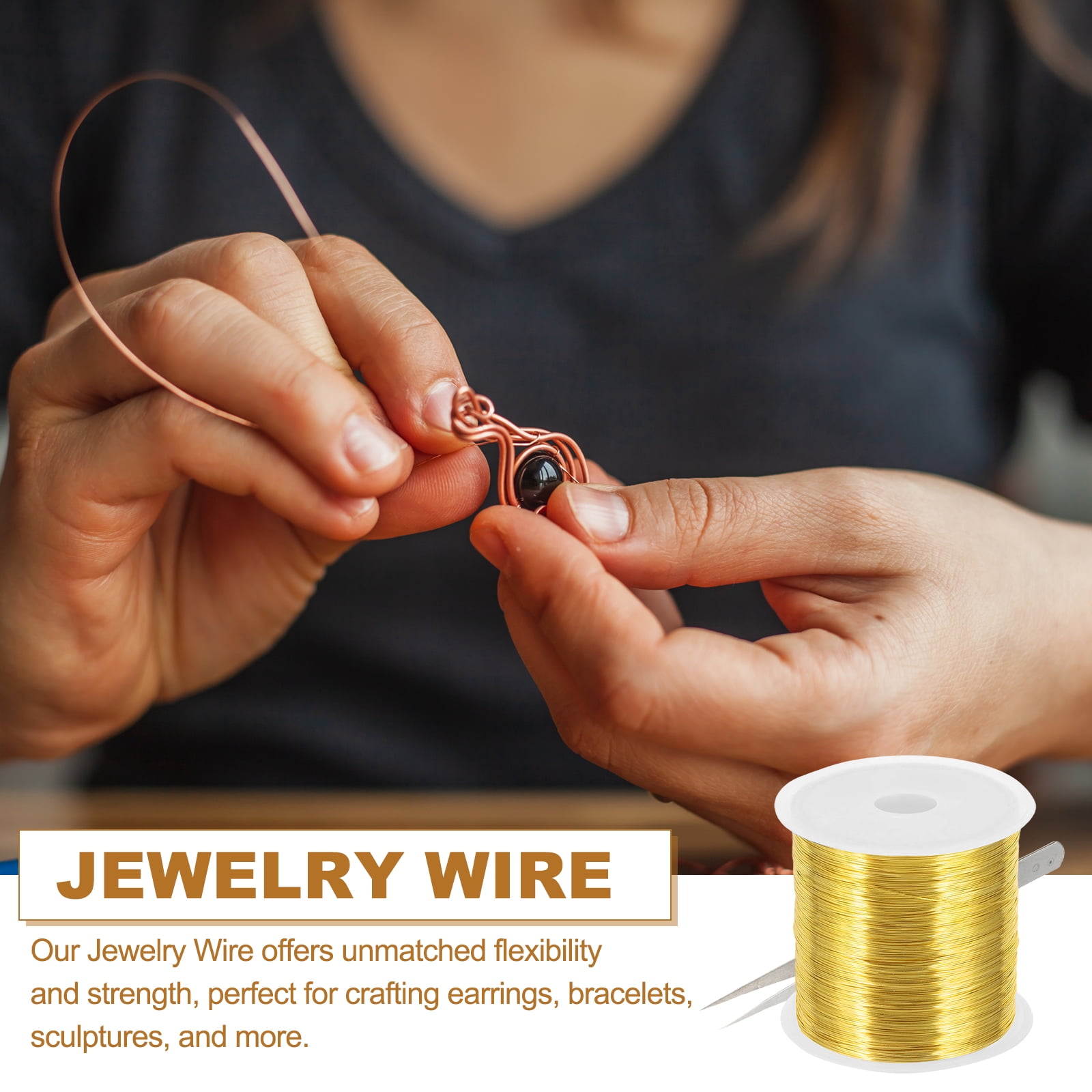 Copper Beading Wire with Plier for Jewelry Making Supplies and Crafts 164 feet x 26 Guage 2