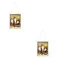 thumbnail image 4 of Injueey Letrero colgante para puerta de Navidad, colgador decorativo de para ventana, accesorios de muñeco de nieve, suministros para fiestas, Tipo 2 2Conjunto, 4 of 6
