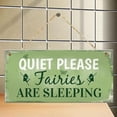 thumbnail image 2 of 1pc Wooden Hanging Sign "Quiet Please Fairies Are Sleeping" - Home Garden Room Decoration Plaque - 7.9 x 3.9 inches - Wall Decor, 2 of 6