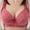 Red, variant on Womens Bras Comfortable Plaid Adjustable Bra No Wire Underwear Push Up Breathable Daily Bra 40