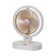 thumbnail image 1 of Ventilador de mesa pequeño con luces nocturnas, 4 velocidades, ventilador de refrigeración de escritorio personal Aureato blanco, 1 of 9