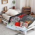 thumbnail image 4 of Christmas Throw Blanket, Merry Christmas Gnome Xmas Gifts Winter Snowflakess, Living Room/Bedroom/Sofa Couch Warm Soft Bed Flannel Blanket for Children Adults All Season 60"X50", 4 of 7