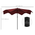 thumbnail image 3 of Outsunny Parasol de Patio Solaire avec DEL et Inclinaison, Parasol de Table, Rouge Vin, 3 of 10