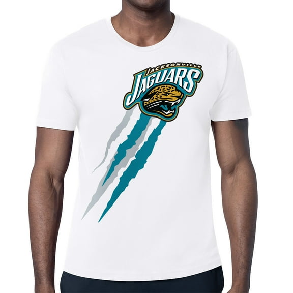 Men's Starter White Jacksonville Jaguars Retro Team Logo Color Scratch T-Shirt