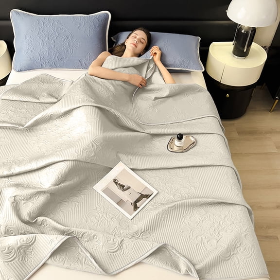 AZXY Cooling Blanket,Summer Comforter, Queen Breathable Lightweight Quilt,Cooling Blanket for Hot Sleepers Beds,Khaki Queen