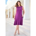 thumbnail image 2 of Roaman's Women's Plus Size Stretch Knit Two-Pocket Swing Tank Dress, 2 of 2
