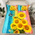 thumbnail image 2 of Manfei Yellow Sunflower Bed Sheets Set King Size,Colorful Old Barn Door Bedding Sets King Size,Rustic Farmhouse Cabin Bed Sheets King For Girls,,Microfiber Room Decoration,4-Piece, 2 of 7