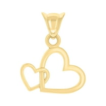 14k Yellow Gold Womens Intertwined Heart Charm Pendant