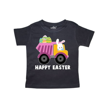 Bunny Fitted T-shirt - Happy Easter Bunny Delivering Easter Eggs Toddler T-Shirt