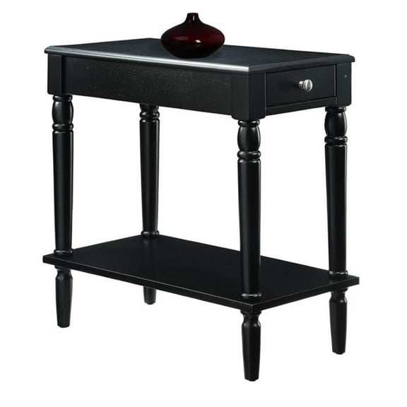 Pemberly Row End Table in Black Wood Finish