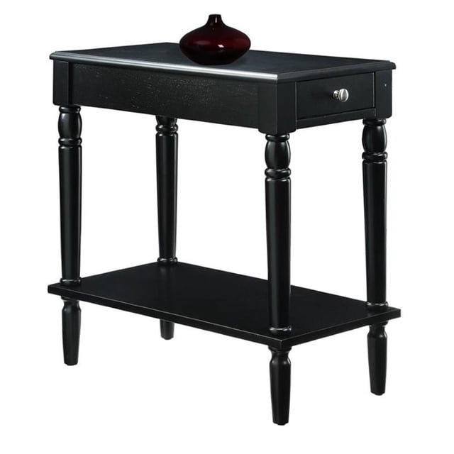 Convenience Concepts Table d'Appoint Style Campagnard Français, Fini Bois Noir