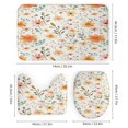 thumbnail image 3 of Floral Colorful Flower 4 Pcs Shower Curtain Set with Rug Bathroom Sets with Waterproof Fabric And Non-Slip Rugs Toilet Lid Cover Bath Mat Decor with Hooks, 3 of 7