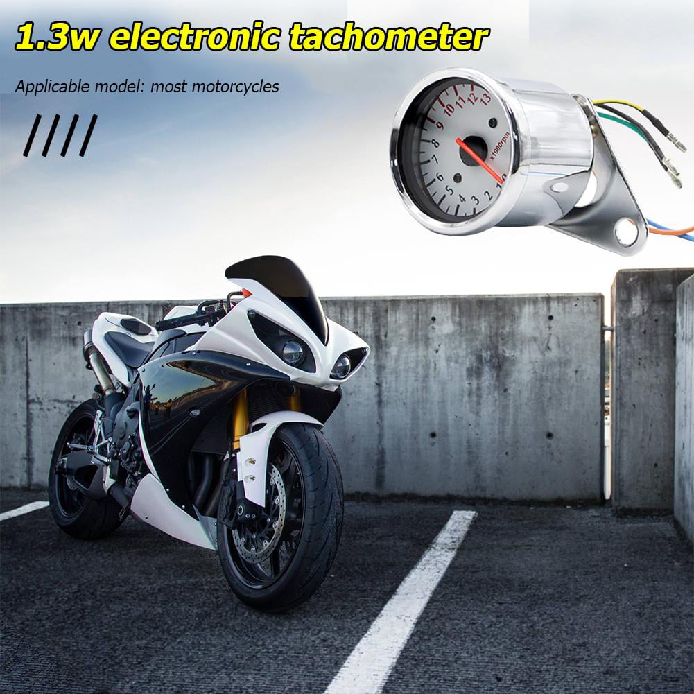 Motorcycle Motorbike 12V Tachometer Gauge 0-13000 RPM Rev Meter Counter