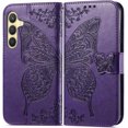 thumbnail image 2 of Designed for Samsung Galaxy S24 Case Wallet,Women Flip Folio Cover with Butterfly Embossed PU Leather Stand Credit Card Holders Slots Wrist Strap Phone Case for Samsung S24 5G 6.1" (Purple), 2 of 14