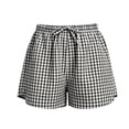 thumbnail image 4 of Tumotour Summer Board Shorts for Women'S Checkered Double Pocket Wide-Leg Shorts Loose Sporty Elasticated Side Pocket Drawstring Elastic Waist Shorts Athletic Workout Shorts, 4 of 8