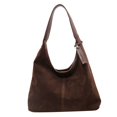 thumbnail image 1 of Suede Shoulder Bag for Women Stylish Slouchy Tote Purse Retro Brown Leather Handbag Fall Winter Fashion Accessories, 1 of 7