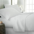 thumbnail image 2 of Comfy Bamboo World Series 90gsm 4pc Microfiber Bedsheets Sheet Set, Twin Size Bed, White, 2 of 5