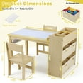 thumbnail image 6 of TLSUNNY Kids  Art Table and 2 Chairs, Massive Storage, Toddler Craft Desk Set, w/ Paper Roll & 4 Storage Bins, Age 3+, 6 of 9