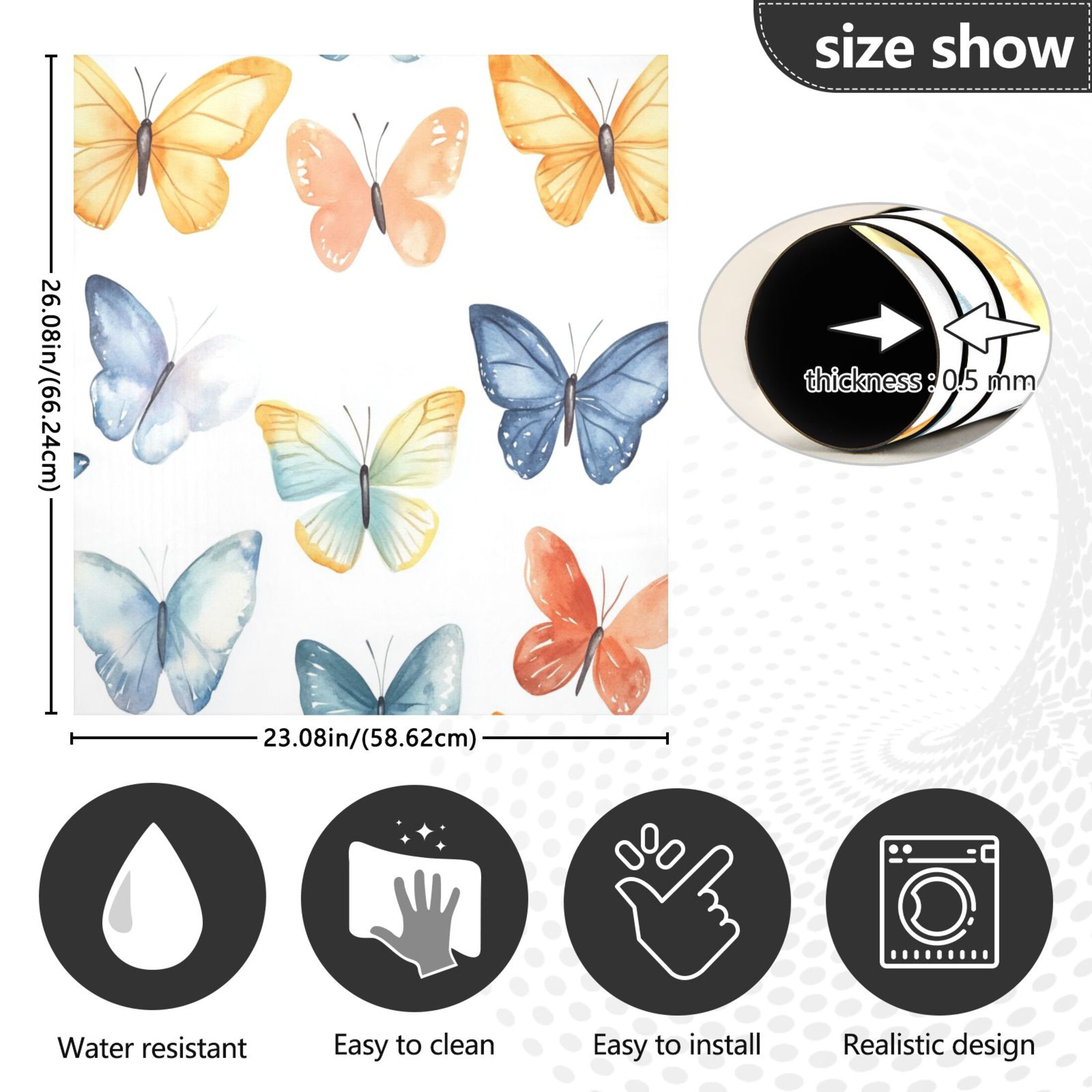 Dishwasher Magnetic Sticker 23x26 Inch Refrigerator Magnetic Sticker Washing Machine Magnetic Sticker Kitchen Panel Magnetic Sticker Home Decor Watercolor Pretty Butterfly