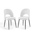 thumbnail image 1 of Side Dining Chair, Set of 2, Fabric, Metal Steel, Black White, Modern Contemporary Urban Design, Kitchen Room Cafe Bistro Restaurant Hospitality, 1 of 8